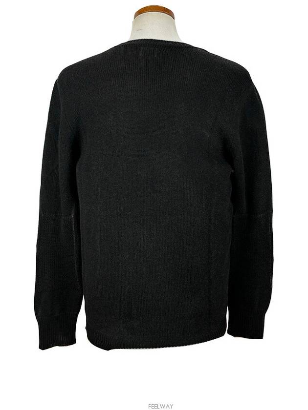 CP Company 511859E4 V0029 Ranaul Vintage Double Weave Black V Neck Knit - CP COMPANY - BALAAN 3