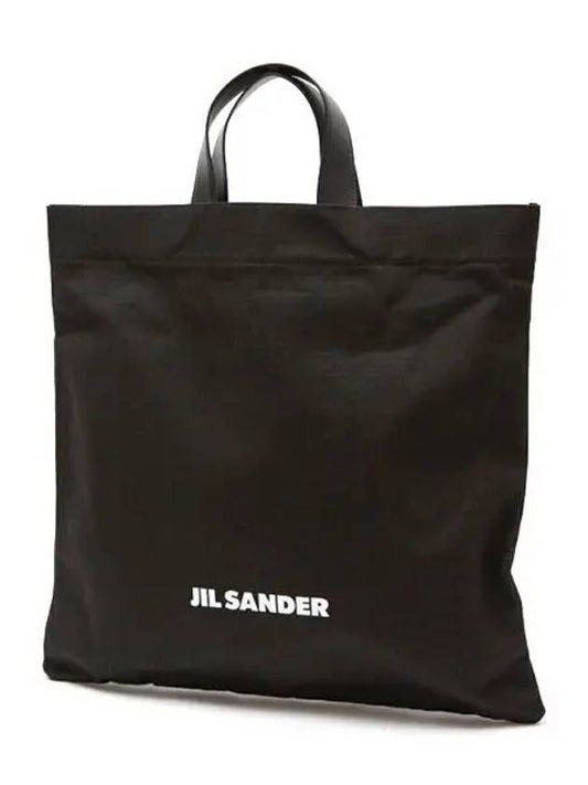 Logo Print Square Canvas Tote Bag Black - JIL SANDER - BALAAN 2