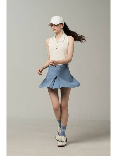 MESH COMBI PLEATS SKIRTBLUE - AOW - BALAAN 1