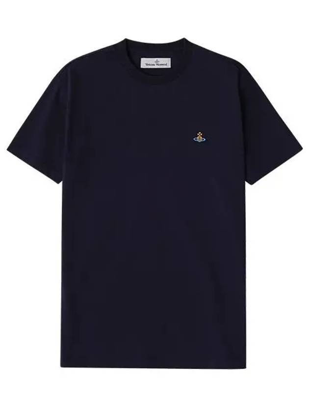 ORB Logo Cotton Short Sleeve T-Shirt Navy - VIVIENNE WESTWOOD - BALAAN 1