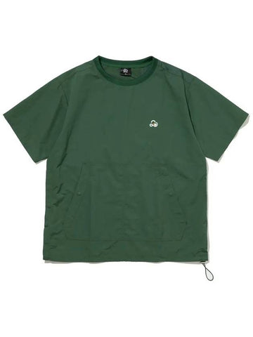 2ENIDUG Kangaroo Pocket Crew Neck Windbreaker Short Sleeve T-Shirt GREEN - 20THHOLE - BALAAN 1