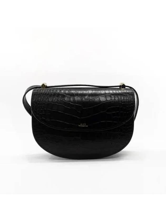 Geneve Quilted Crocodile Shoulder Bag Black - A.P.C. - BALAAN 5