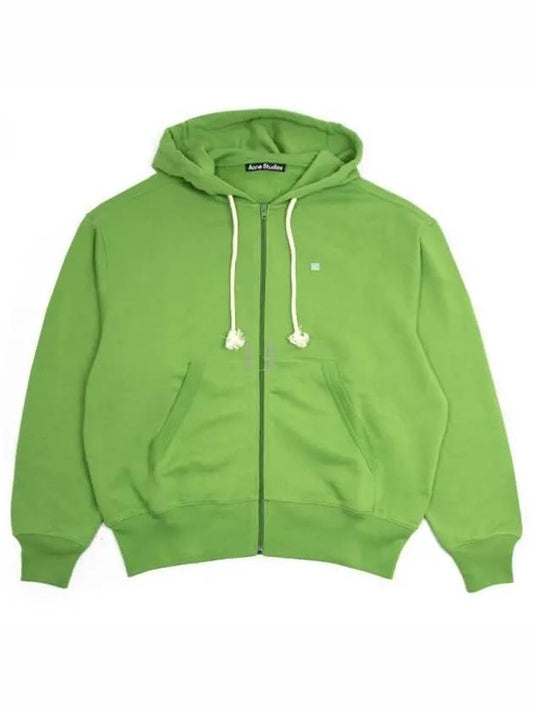 Small Face Logo Patch Zip-Up Hoodie Green - ACNE STUDIOS - BALAAN 2