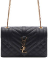 Matelasse Envelope Small Shoulder Bag Black - SAINT LAURENT - BALAAN 3