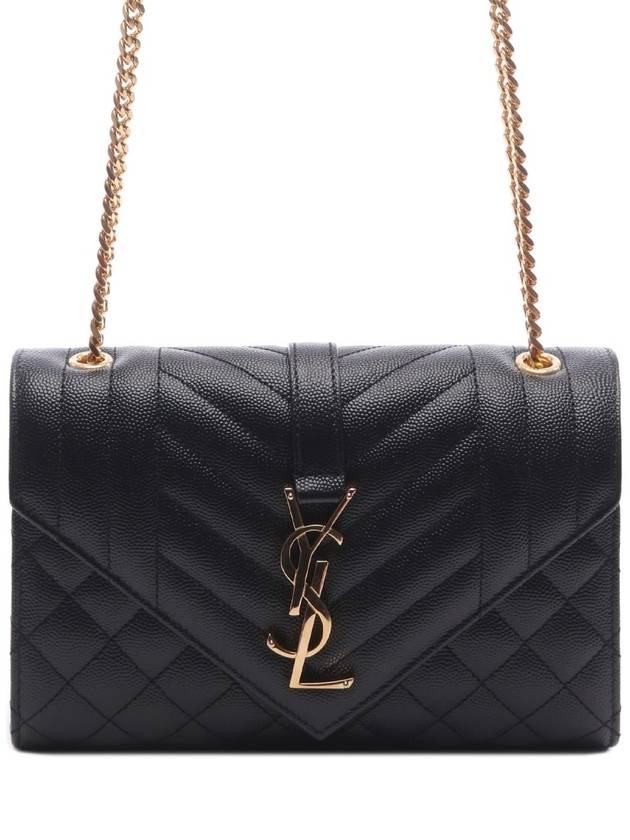 Matelasse Envelope Small Shoulder Bag Black - SAINT LAURENT - BALAAN 3