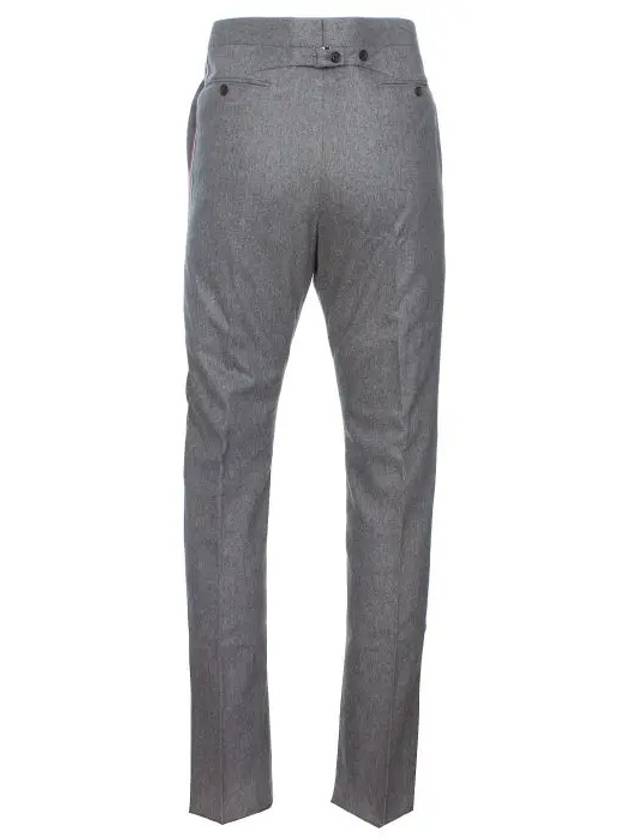 Men's Back Strap Boil Wool Straight Pants Grey - THOM BROWNE - BALAAN 10