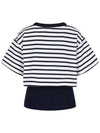 Striped Crop Layered T-Shirt MW4ME432 - P_LABEL - BALAAN 6