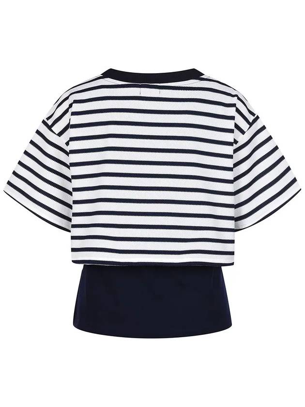 Striped Crop Layered T-Shirt MW4ME432 - P_LABEL - BALAAN 6