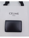 Triomphe Shiny Calfskin Flap Card Wallet Black - CELINE - BALAAN 11