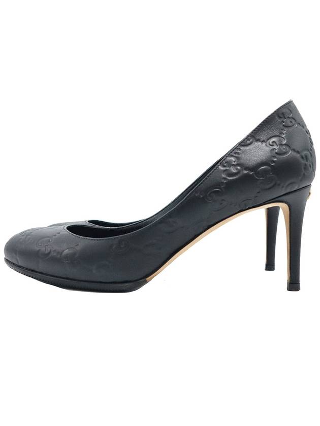 Gucci 338726 GG Logo Black Cima Leather Pumps Shoes 36 - GUCCI - BALAAN 3