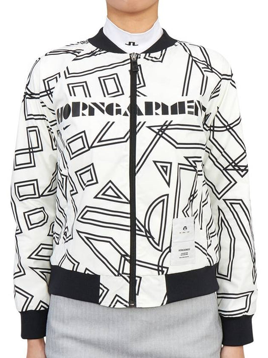 Women's Dialogue Stretch Bomber Jacket White - HORN GARMENT - BALAAN 2