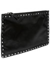 Rockstud Zippered Nylon Clutch Bag Black - VALENTINO - BALAAN 4