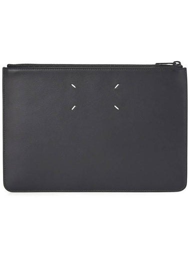 Crinkle Leather Clutch Bag Black - MAISON MARGIELA - BALAAN 1