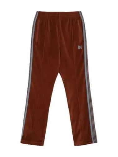 Velor Narrow Track Pants Brick - NEEDLES - BALAAN 1