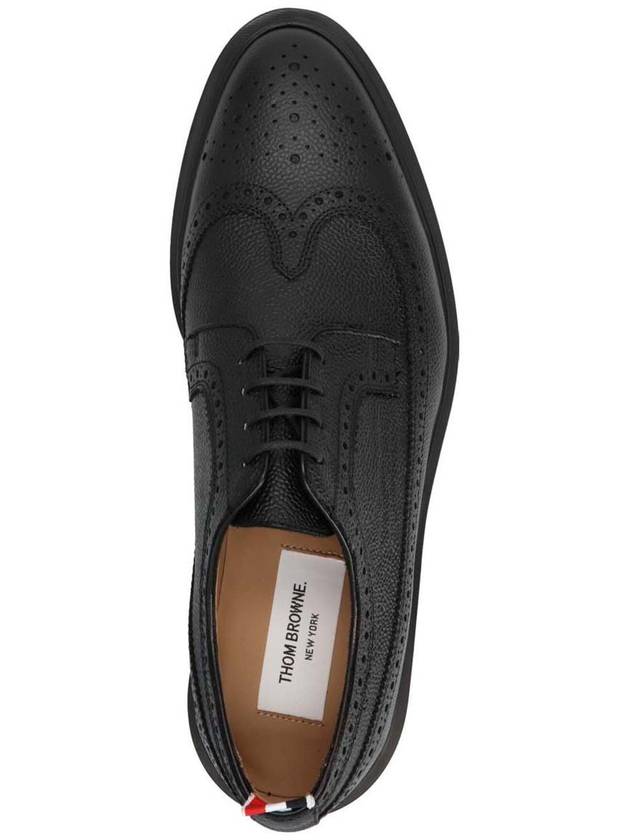 Men's Classic Long Wing Brogue Lace Up Brogue Shoes Black - THOM BROWNE - BALAAN 4