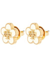 Kira Flower Stud Earrings White Gold - TORY BURCH - BALAAN 3