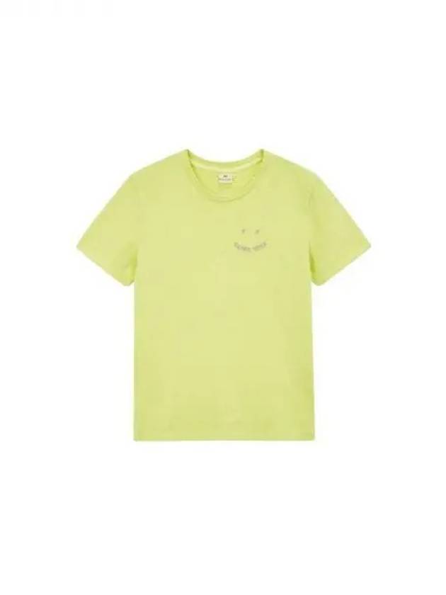 30 9 29 Women Embroidery Happy Logo T Shirt Dark Yellow Green 271111 - PAUL SMITH - BALAAN 1