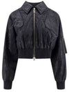 Women's Monogram Logo Bomber Jacket Black - FENDI - BALAAN 2