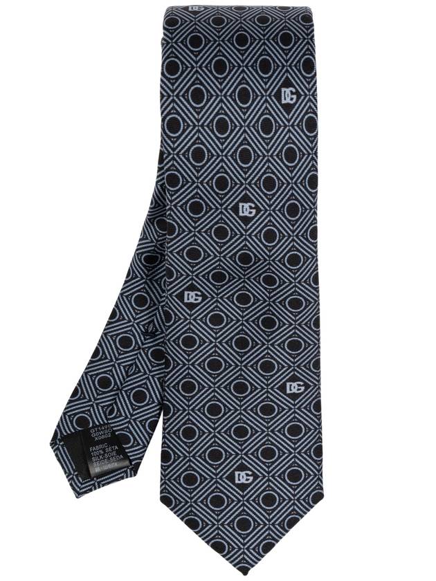 Dolce & Gabbana Patterned Tie, Men's, Navy Blue - DOLCE&GABBANA - BALAAN 1