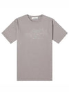 Camo Three Embroidery Regular Fit Cotton Jersey Short Sleeve T-Shirt Grey - STONE ISLAND - BALAAN 2