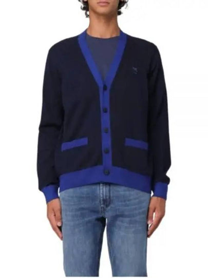 Bold Fox Head Patch Two-Tone Cardigan Ink Blue - MAISON KITSUNE - BALAAN 2