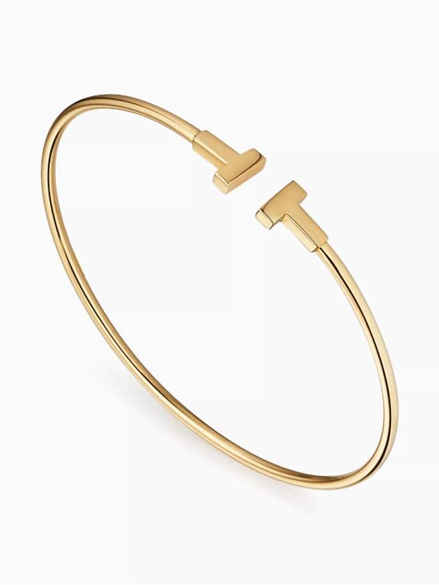 T Narrow Wire Bracelet Gold - TIFFANY & CO. - BALAAN 2