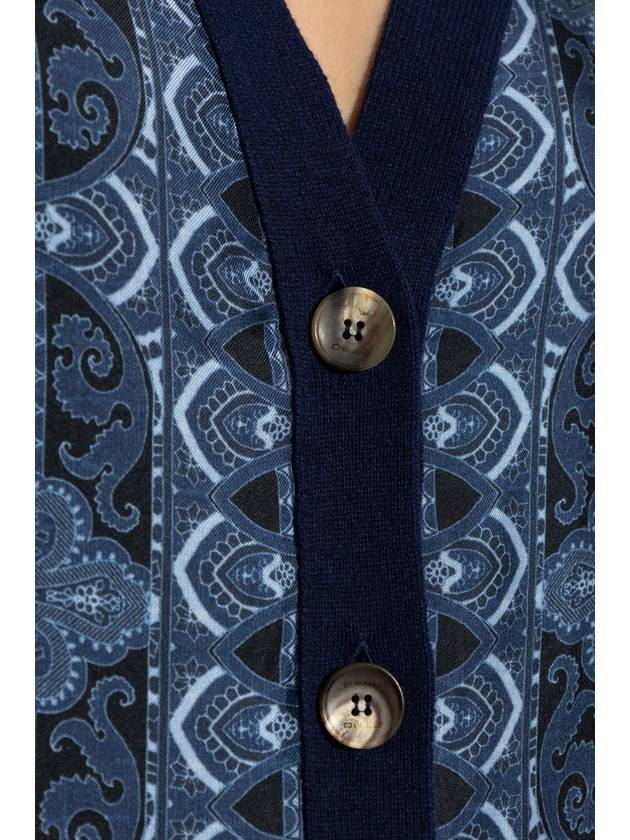 Etro Cardigan With Decorative Pattern, Women's, Navy Blue - ETRO - BALAAN 5