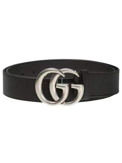 Double G Buckle Leather Belt Black - GUCCI - BALAAN 2