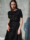 Jacqueline puff sleeve satin dressblack - SORRY TOO MUCH LOVE - BALAAN 1