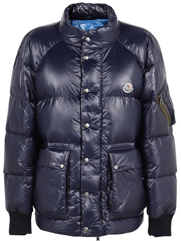 Martinho Short Down Jacket Night Blue - MONCLER - BALAAN.