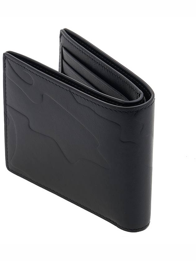 Camo Embossed Leather 8 Card Wallet Black - MULBERRY - BALAAN 4