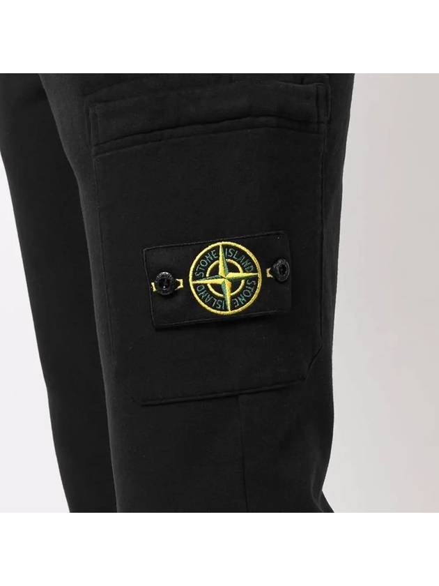 Men's Wappen Patch Training Jogger Track Pants Black - STONE ISLAND - BALAAN 4