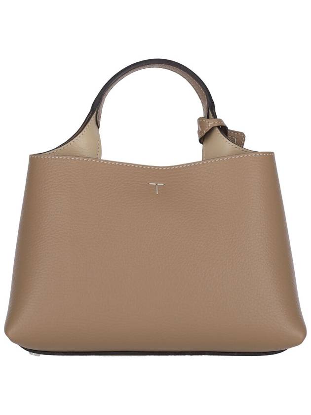 Logo Charm Leather Micro Tote Bag Brown - TOD'S - BALAAN 4