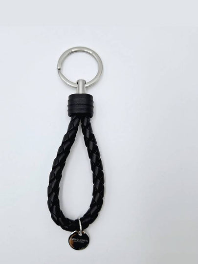 Intrecciato Leather Key Holder Black - BOTTEGA VENETA - BALAAN 2