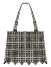 Tweed shopper bag stone gray - PLEATSMAMA - BALAAN 3