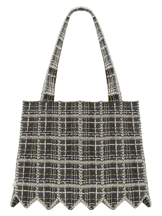 Tweed shopper bag stone gray - PLEATSMAMA - BALAAN 3