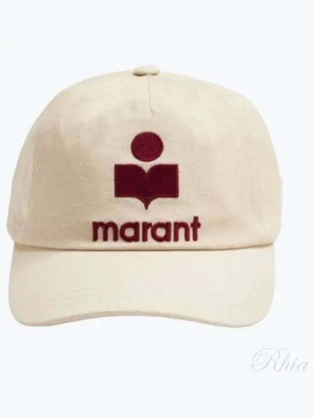 Tyron Logo Cotton Ball Cap Ecru Red - ISABEL MARANT - BALAAN 2