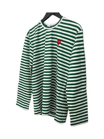 P1T164 3 Green Stripe TShirt - COMME DES GARCONS - BALAAN 2