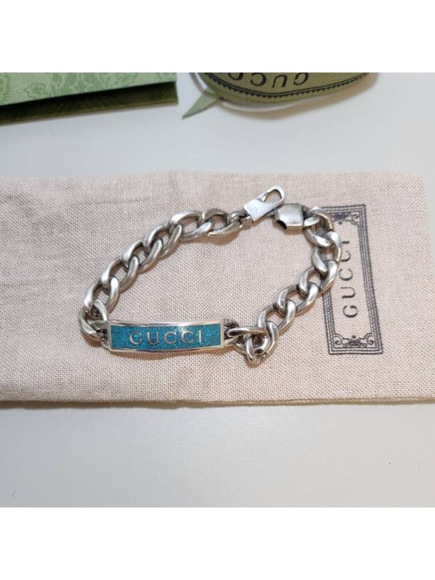 Enamel Logo Bracelet Silver - GUCCI - BALAAN 4