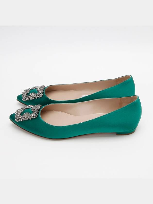 Hangisi Satin Jewel Flat Green 1224hva - MANOLO BLAHNIK - BALAAN 3