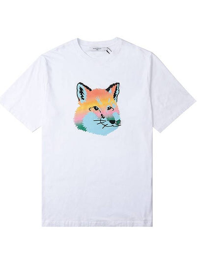 Vibrant Fox head Easy Short Sleeve T-Shirt White - MAISON KITSUNE - BALAAN 2