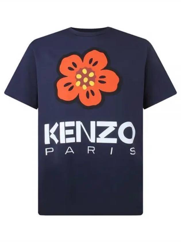 Boke Flower Short Sleeve T-Shirt Navy - KENZO - BALAAN 2