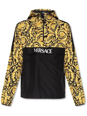 Men's Baroque Print Anorak Black Yellow - VERSACE - BALAAN 1