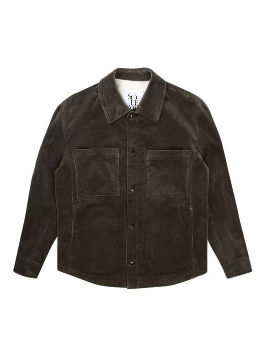 Men's Corduroy Jacket Khaki - SOLEW - BALAAN 1