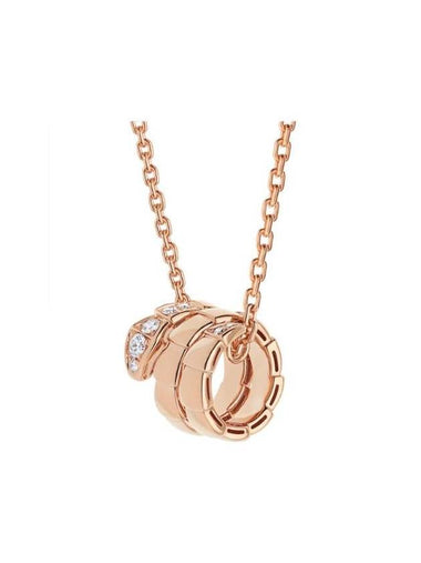 Serpenti Viper Diamond Necklace Rose Gold - BVLGARI - BALAAN 1