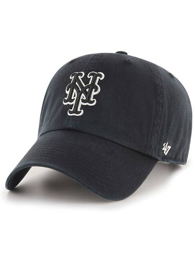 NY Big Logo New York Mets Premium Line Ball Cap Black - 47BRAND - BALAAN 1