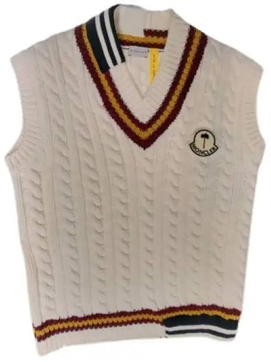 103906 Palm Angels Pullover Knit Vest 9I00001 M1241 034 - MONCLER - BALAAN 1