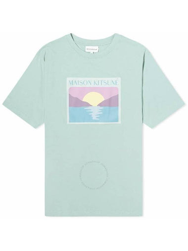 Maison Kitsune Sunset Postcard Crew Neck T Shirt Size Small - MAISON KITSUNE - BALAAN 1