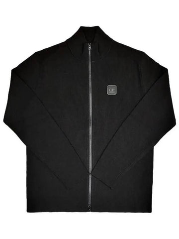 Logo Patch Zip-Up Jacket Black - CP COMPANY - BALAAN 1