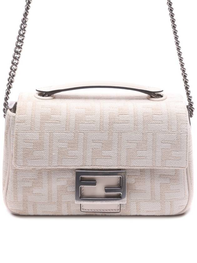 Baguette Chain Medium Shoulder Bag White - FENDI - BALAAN 3